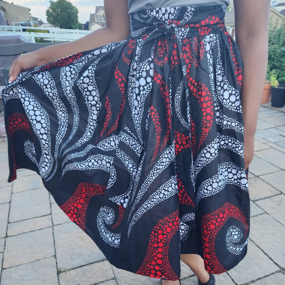 Mid length African ankara skirt
